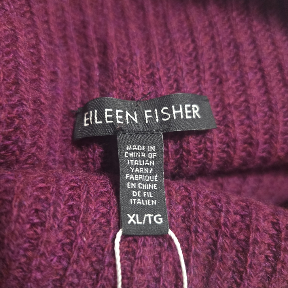 NWT Eileen Fischer Women's Purple Wool Sweater - Picture 9 of 13